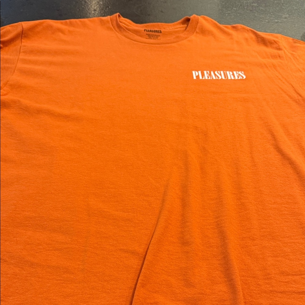 Pleasures Vibrant Orange Short Sleeve Tee Size XL USED